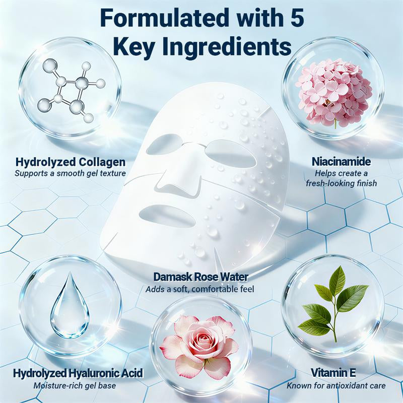 [OGASABU] White-To-Clear Cooling Gel Sheet (5 Pcs) Visual Absorbing Care · Skin-Refreshing Treatment
